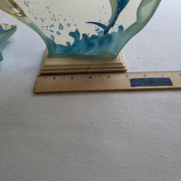 Acrylic Art Sculptures Marlin Fish Set of 2 Ocean Marine Life Home Decor N-2 - Picture 4 of 14